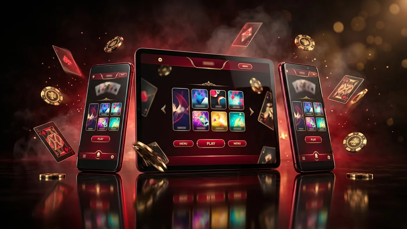 The Master Game lobby on Android phones and a tablet