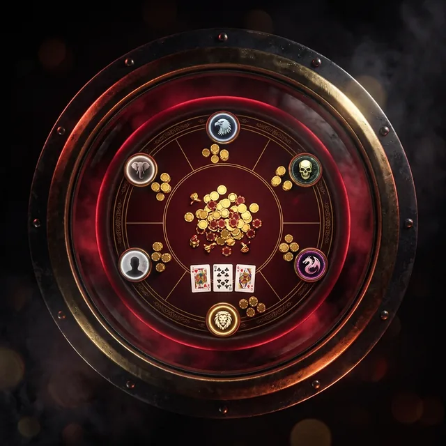 A Master Teen Patti table seen from above